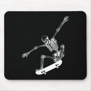 Skeleton Skateboard Skull Halloween Skateboarding Mouse Pad
