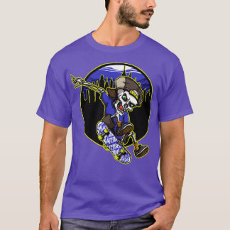 Skeleton Skateboard Skyline T-Shirt