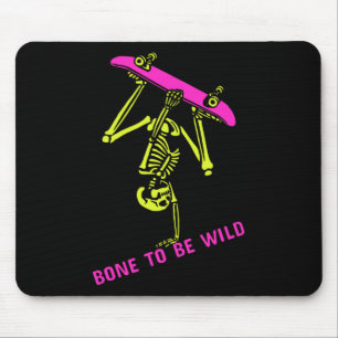 Skeleton Skateboarder Halloween Costume Mens Women Mouse Pad