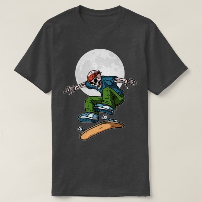 Skeleton Skateboarder Skateboarding Skateboard Ful T-Shirt (Design Front)