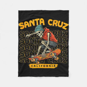 Skeleton skater santa cruz old school retro fleece blanket