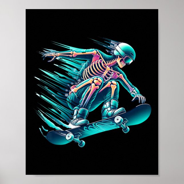 Skeleton Skating Speed Cool  Poster (Front)