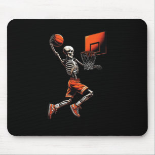 Skeleton Sketll Player Dunking Hoop Halloween Vint Mouse Pad