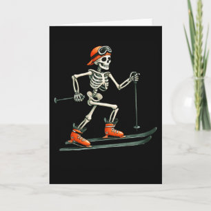 Skeleton Skiing Halloween Costume Funny Ski Boys K Card