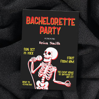 Skeleton skull bachelorette party invitation