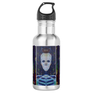 Skeleton skull bones Maureen Girard Halloween 532 Ml Water Bottle