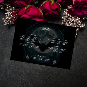 Skeleton Skull Dark Gothic Wedding Details Enclosure Card