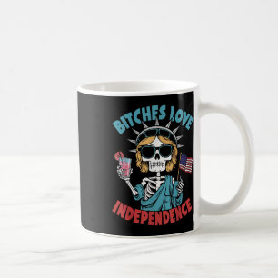 Skeleton Skull Es Love Independence Funny 4th Of J Coffee Mug