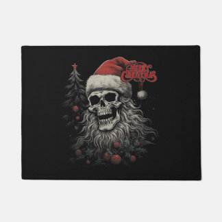 Skeleton Skull Funny Merry Christmas Santa Matchin Doormat
