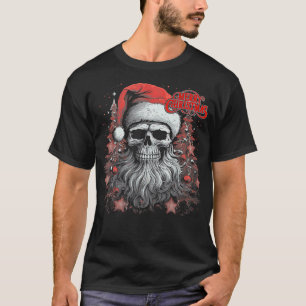 Skeleton Skull Funny Merry Christmas Santa Matchin T-Shirt