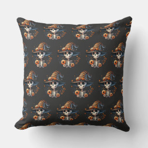 skeleton skull halloween day cushion