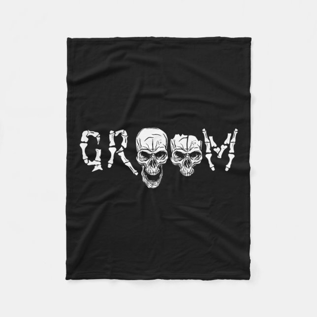 - Skeleton Skull Halloween Wedding Bachelor  Fleece Blanket (Front)