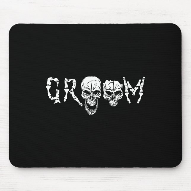 - Skeleton Skull Halloween Wedding Bachelor  Mouse Pad (Front)