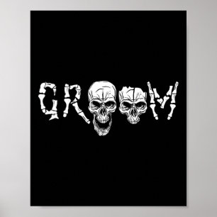 - Skeleton Skull Halloween Wedding Bachelor  Poster