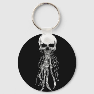 Skeleton Skull Scary Jellyfish Halloween Rock N Ro Key Ring