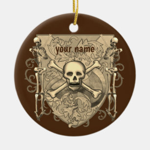 Skeleton Skull Shield  ornament