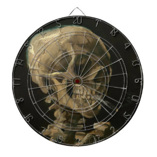 Skeleton Skull with Burning Cigarette by Van Gogh Dartboard
