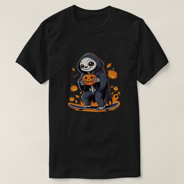 Skeleton Sloth Vampire halloween Unique & Spooky  T-Shirt (Design Front)