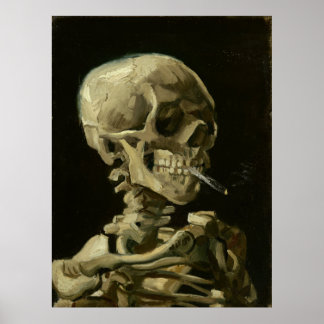 Skeleton Smoking a Cigarette By Vincent van Gogh Poster