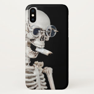 skeleton smoking cigarette butt iPhone x case