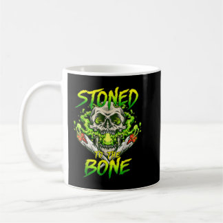 Skeleton Smoking Weed Stoned to the Bone Halloween Coffee Mug