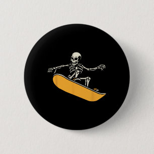 Skeleton Snowboarder Extreme Winter Sports Snowboa 6 Cm Round Badge