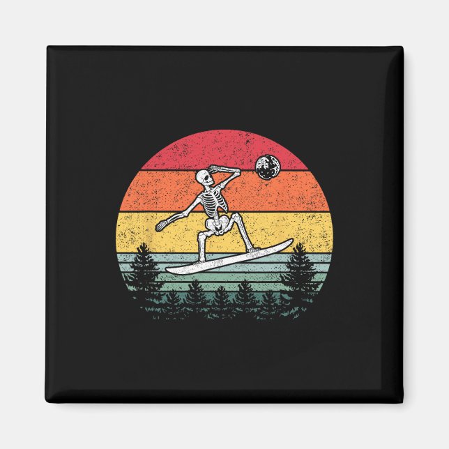 Skeleton Snowboarding Snowboard Moon Snowboarder - Magnet (Front)