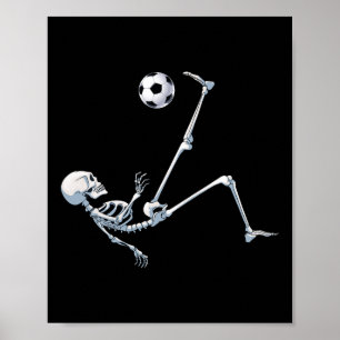 Skeleton Soccer Footll Halloween T Shirt Costume G Poster