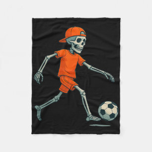 Skeleton Soccer Halloween Costume Funny Footbyll M Fleece Blanket