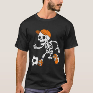 Skeleton Soccer Halloween Costume Funny Footll Men T-Shirt