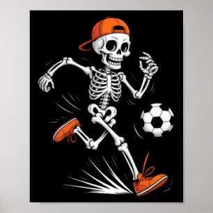 Skeleton Soccer Halloween Costume Funny Men Boys K Poster