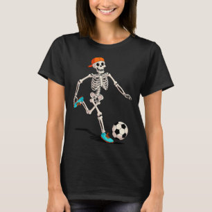 Skeleton Soccer Halloween Costume T-Shirt