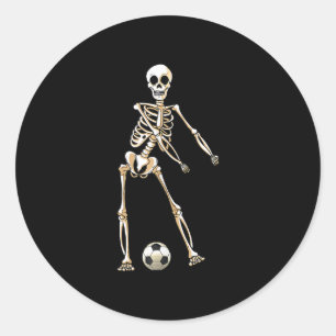 Skeleton Soccer Halloween Flossing Dance Cosplay Classic Round Sticker