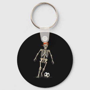 Skeleton Soccer Halloween Funny Spooky Playing Soc Key Ring