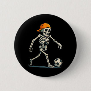 Skeleton Soccer Halloween Lazy Costume Funny Men B 6 Cm Round Badge