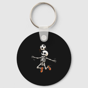 Skeleton soccer player halloween boys kids key ring