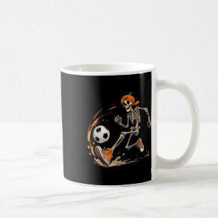 Skeleton Soccer Player Pumpkin Head Funny Hallowee Coffee Mug