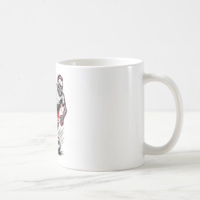 Skeleton Soccer Player - Spooky Halloween Ghost  Coffee Mug (Right)