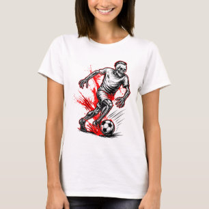 Skeleton Soccer Player - Spooky Halloween Ghost T-Shirt
