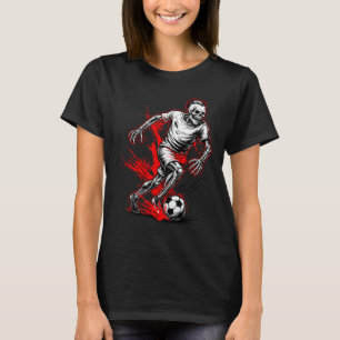 Skeleton Soccer Player - Spooky Halloween Ghost T-Shirt