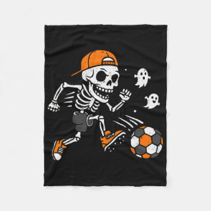 Skeleton Soccer Pumpkin Halloween Costume Boys Tee Fleece Blanket