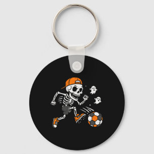 Skeleton Soccer Pumpkin Halloween Costume Boys Tee Key Ring