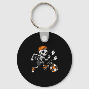 Skeleton Soccer Pumpkin Halloween Costume Boys Tee Key Ring