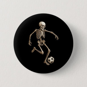 Skeleton Soccer Retro Halloween Costume Funny Men 6 Cm Round Badge