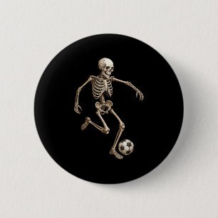 Skeleton Soccer Retro Halloween Costume Funny Men 6 Cm Round Badge