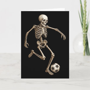 Skeleton Soccer Retro Halloween Costume Funny Men Card