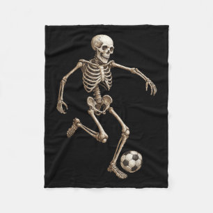 Skeleton Soccer Retro Halloween Costume Funny Men  Fleece Blanket
