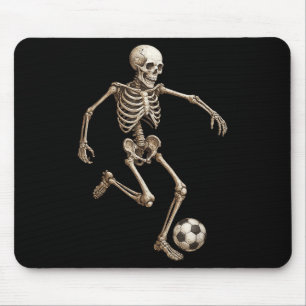 Skeleton Soccer Retro Halloween Costume Funny Men Mouse Pad