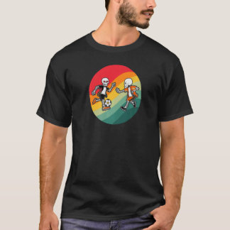Skeleton Soccer Skeleton Football Halloween Spoo T-Shirt