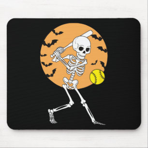 Skeleton Softll Player Halloween Softll For Women Mouse Pad